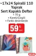 STUDİ 17X24 SPİRALLİ 110 YAPRAK SERT KAPAKLI DEFTER 70 G